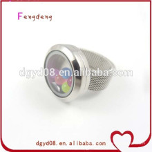 Newest Round 316 stainless steel floating locket rings jewelry wholesale